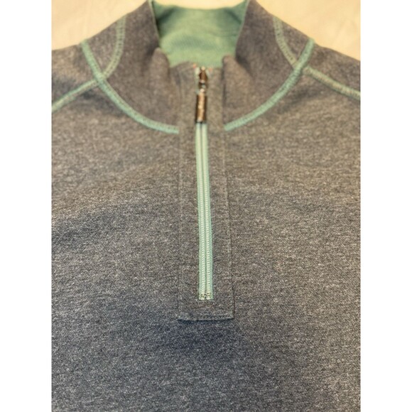Tommy Bahama Flipshore 1/4 Zip Reversible Sweatshirt Green & Gray Mens Large - Picture 9 of 11